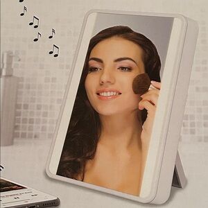 iHome Portable Lighted Vanity Mirror w/Bluetooth Speaker • Gr8 Gift for Traveler